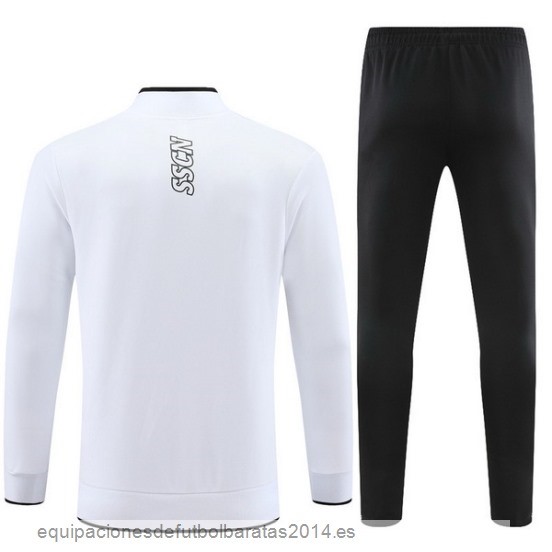Nuevo Conjunto Completo Ropa Deportiva Con Cremallera Larga Niños Napoli 23/24 Blanco Negro Baratas